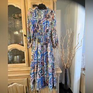NWT Zara Multicolor Paisley Maxi Dress